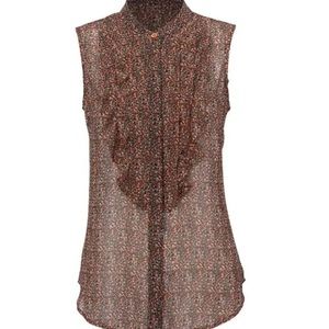 Cabi tux ruffle top nwot xs